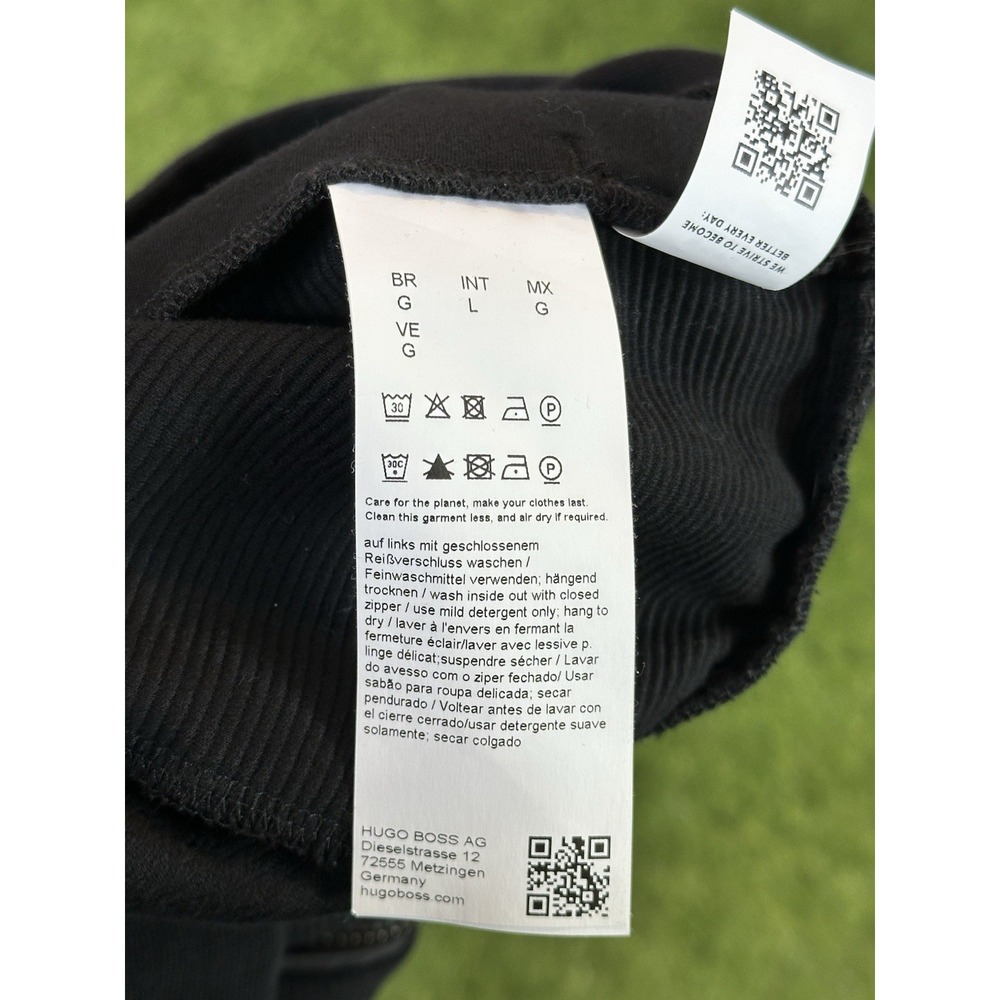 Hugo Boss Shepherd Jacket Men's Large Black Zip Up Woven Side Panels Designer - Picture 15 of 16